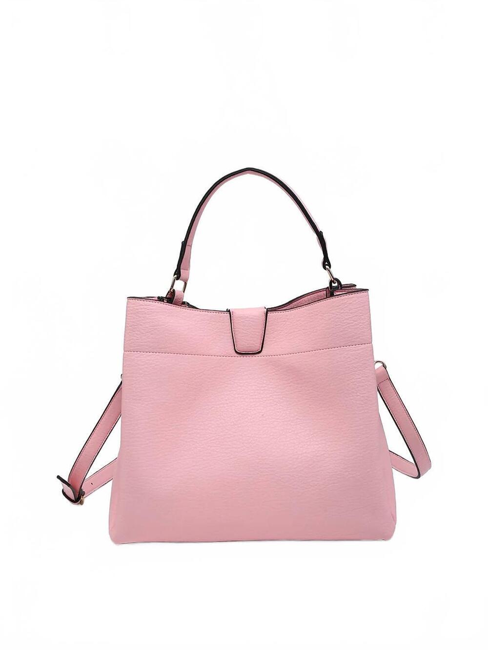 NEW JEN & CO. women's tati lizard monogrammable satchel bag in sweet pink
